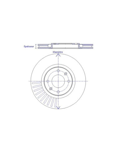 disques perces rainures av citroen xsara/zx/peugeot 206/306 2