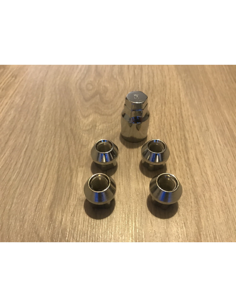 JEU DE 4 ECROUS ANTIVOL 12X125 CONIQUE