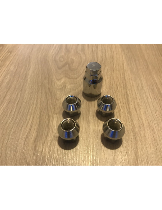 JEU DE 4 ECROUS ANTIVOL 12X125 CONIQUE