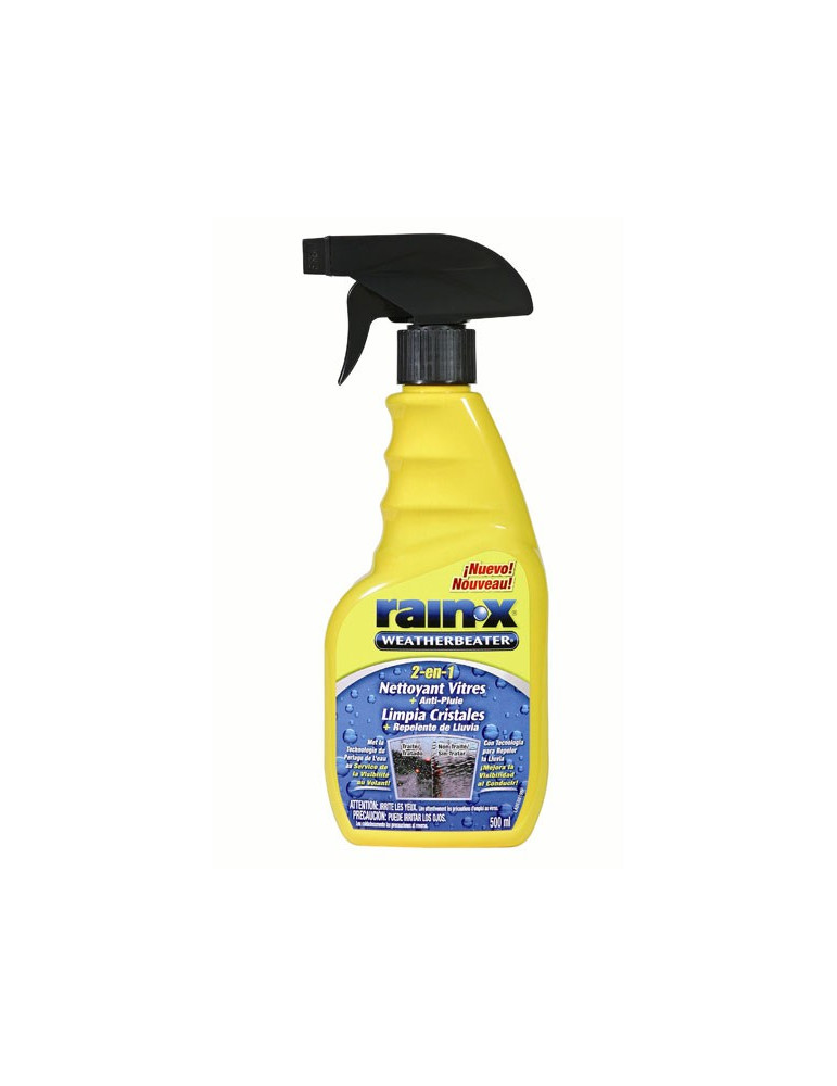 Nettoyant vitre RAIN-X 2 en 1 Nettoyant + Anti-Pluie Spray 500 ml