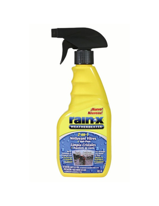 Nettoyant vitre RAIN-X 2 en 1 Nettoyant + Anti-Pluie Spray 500 ml