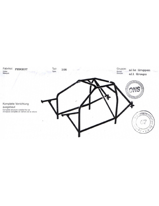 ARCEAU OMP MULTIPOINTS A SOUDER PEUGEOT 106 assemblé