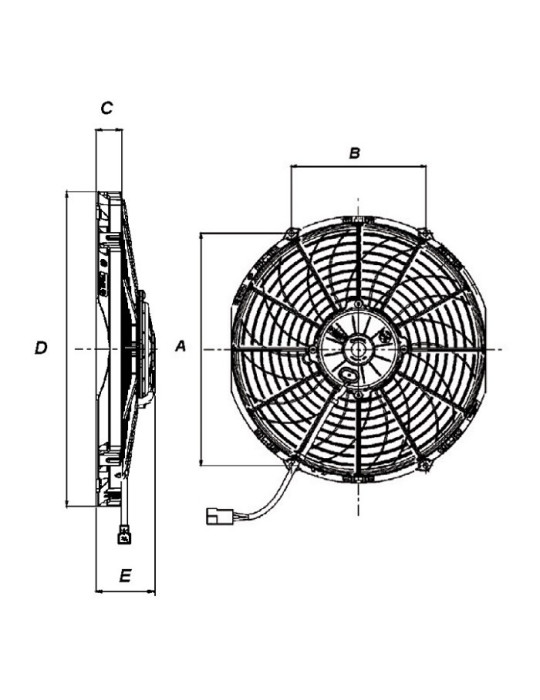 Ventilateur SPAL aspirant Ø 225 mm puissance 920 m3/h