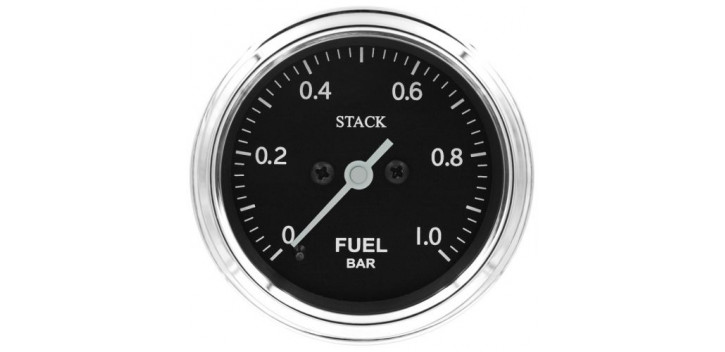 Manomètre STACK analogique pro classique pression essence 0-1 bar