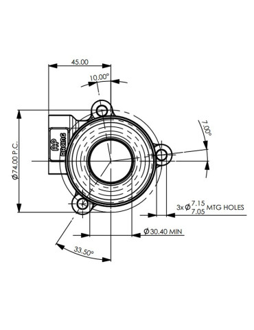 RECEPTEUR EMBRAYAGE AP RACING CP3959 DIAM 54 MM COURSE 18 MM 2