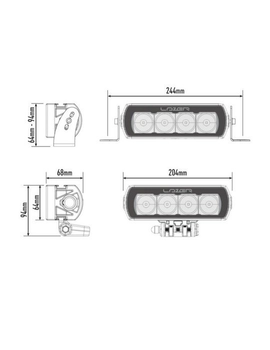 RAMPE A LEDS LAZER LAMPS ST4 Evolution 4 LEDs 47W