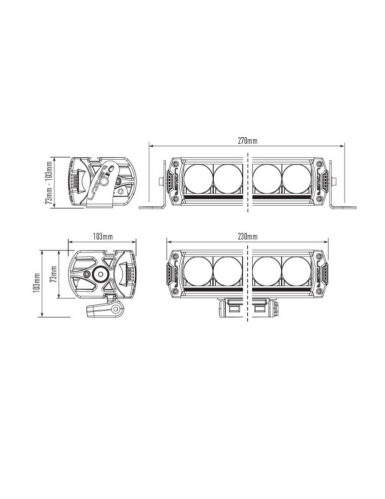 RAMPE A LEDS LAZER LAMPS Compétition Elite 3 4 leds 46 watts