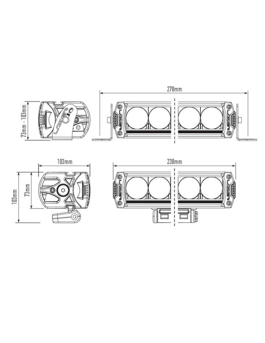 RAMPE A LEDS LAZER LAMPS Compétition Elite 3 4 leds 46 watts