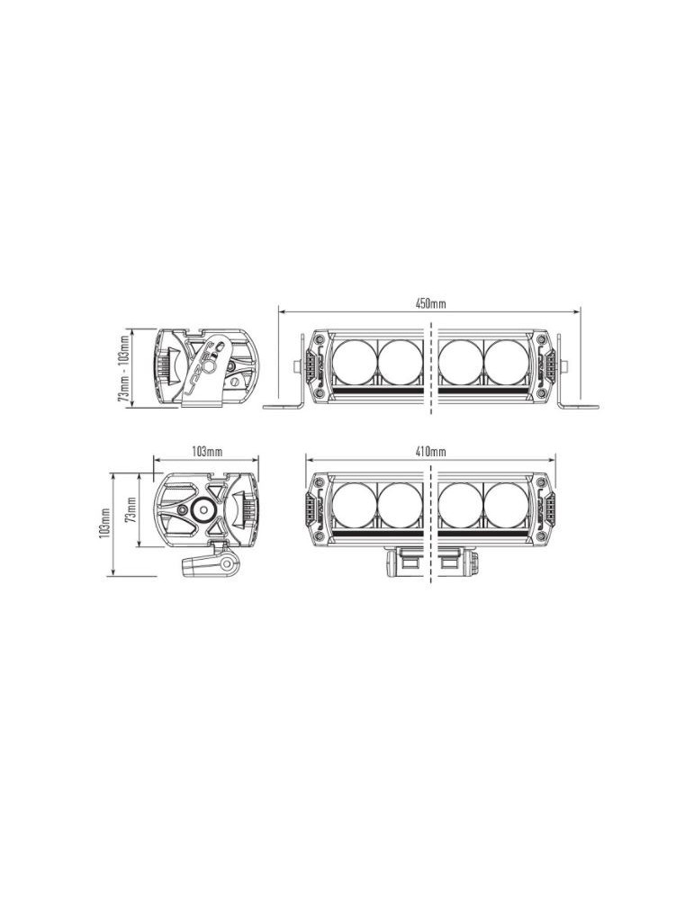 RAMPE A LEDS LAZER LAMPS COMPÉTITION ELITE 3 / 8 LEDS 92 WATTS