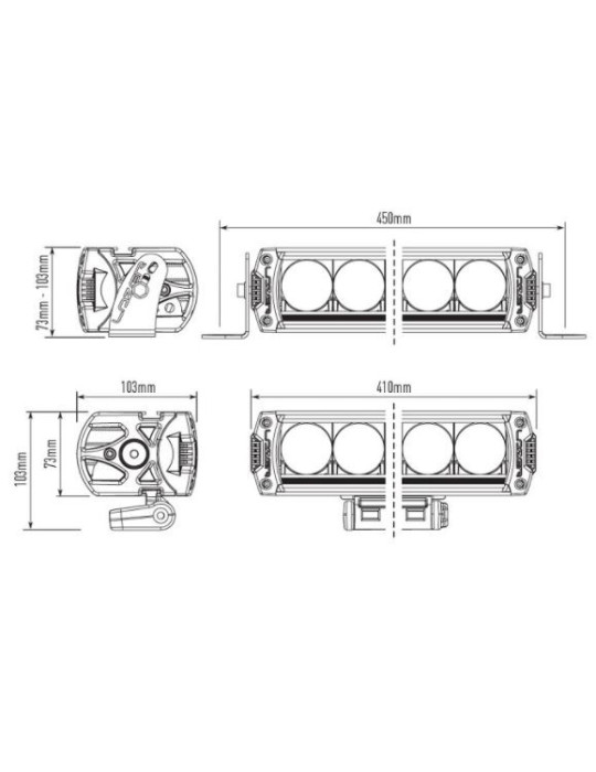 RAMPE A LEDS LAZER LAMPS COMPÉTITION ELITE 3 / 8 LEDS 92 WATTS