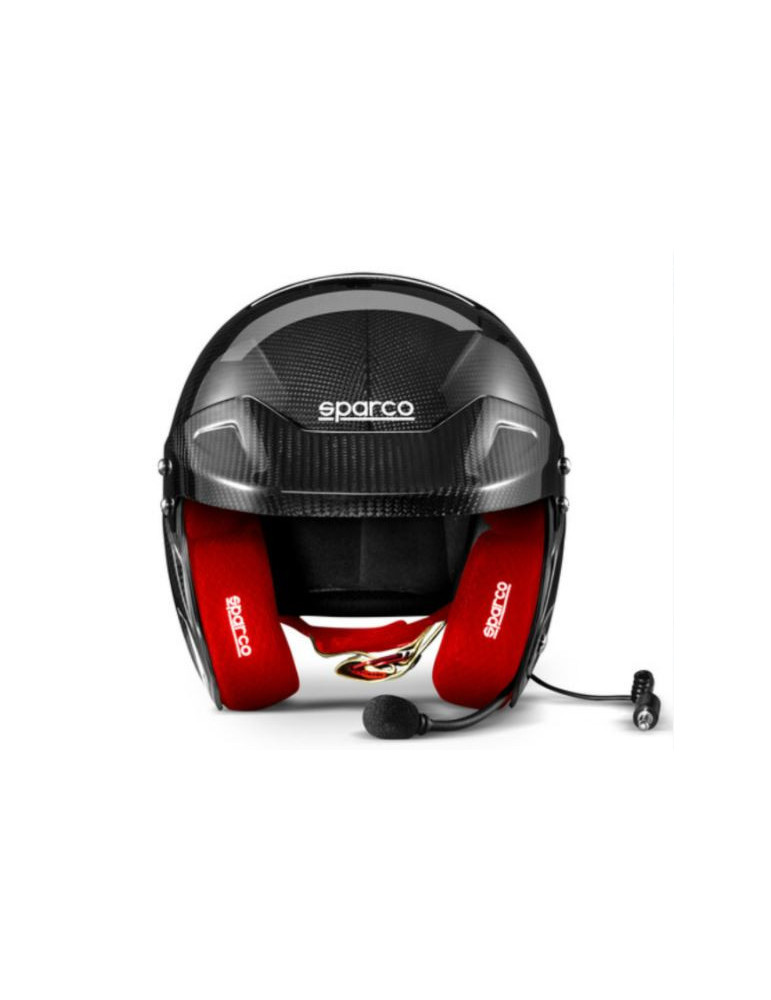 CASQUE JET FIA SPARCO RJ-I CARBONE MOUSSES ROUGES