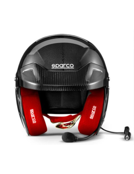 CASQUE JET FIA SPARCO RJ-I CARBONE MOUSSES ROUGES