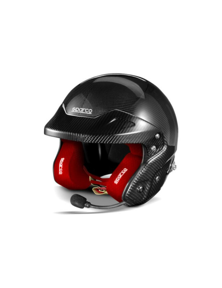 CASQUE JET FIA SPARCO RJ-I CARBONE MOUSSES ROUGES