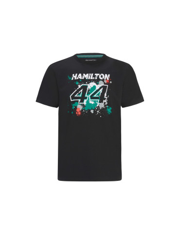 T-SHIRT MERCEDES AMG LEWIS 44 NOIR HOMME