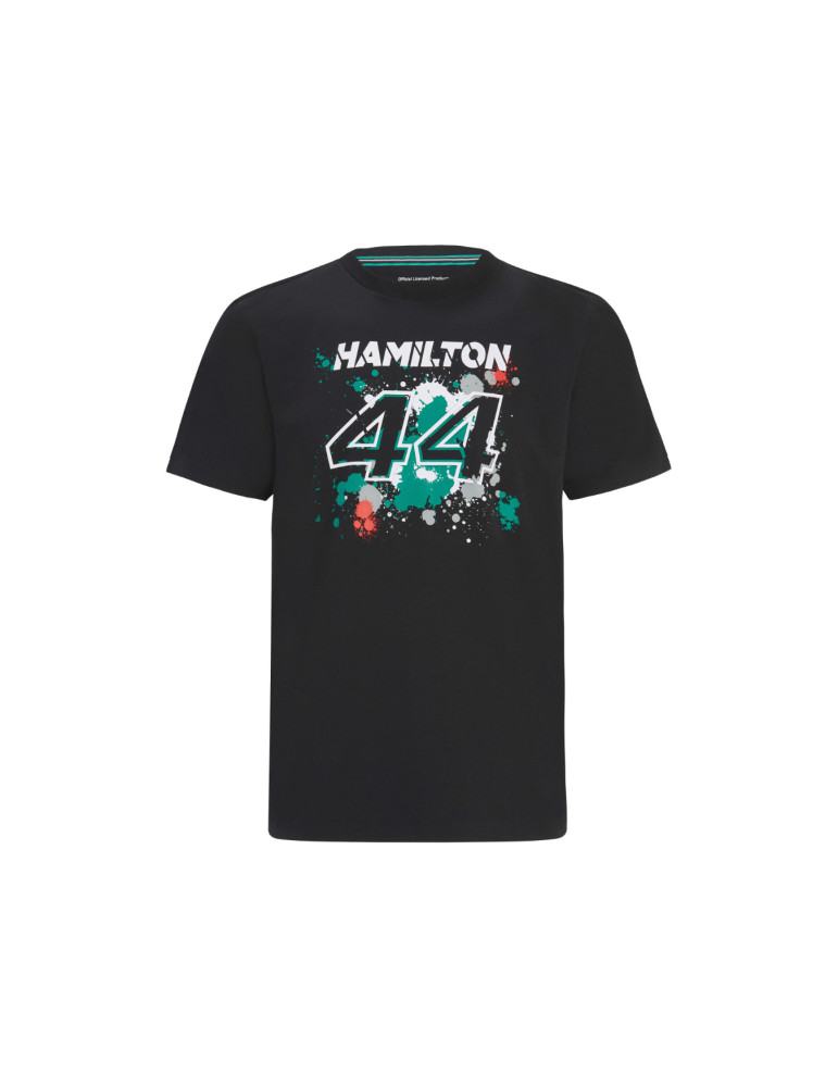 T-SHIRT MERCEDES AMG LEWIS 44 NOIR HOMME