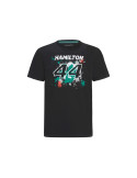 T-SHIRT MERCEDES AMG LEWIS 44 NOIR HOMME