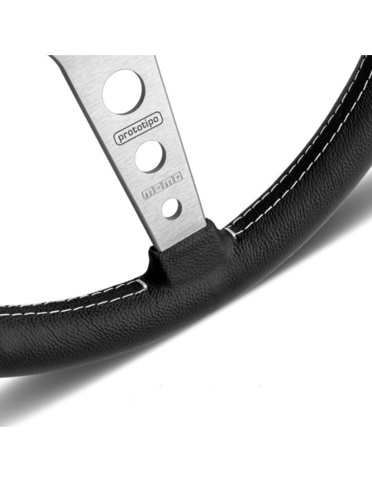 volant momo prototipo cuir diam 350 branches argent