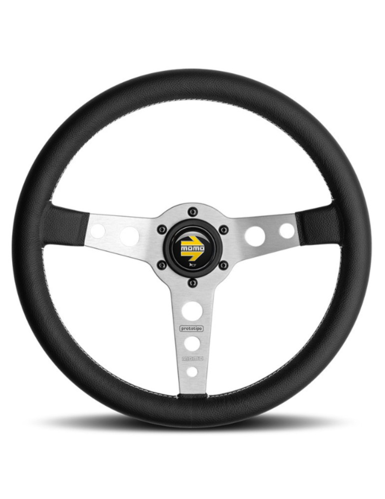 volant momo prototipo cuir diam 350 branches argent