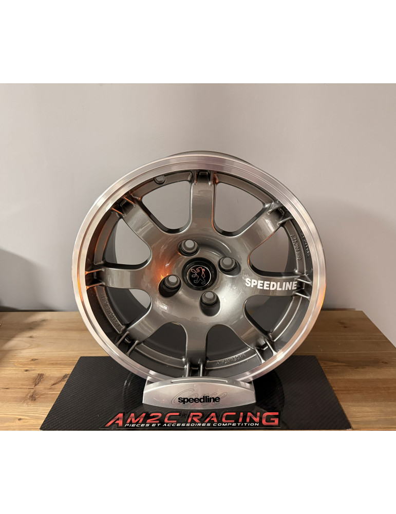 Pack 4 Jantes SPEEDLINE PTS SL 434 Anthracite avec caches centraux YOUNGTIMERS PEUGEOT