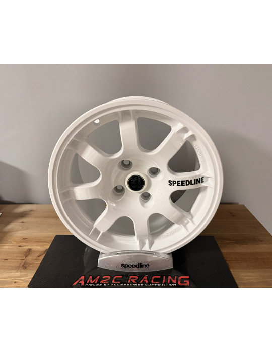 Pack 4 Jantes SPEEDLINE PTS SL 434 Blanc avec caches centraux YOUNGTIMERS PEUGEOT