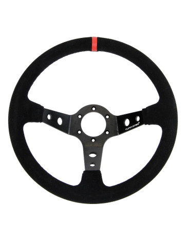 VOLANT TULIPÉ TURN ONE RALLYE NOIR REPÈRE ROUGE TULIPAGE 70 MM
