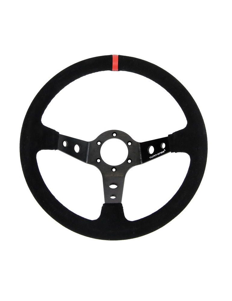 VOLANT TULIPÉ TURN ONE RALLYE NOIR REPÈRE ROUGE TULIPAGE 70 MM