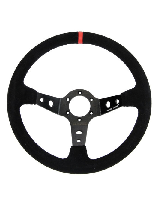 VOLANT TULIPÉ TURN ONE RALLYE NOIR REPÈRE ROUGE TULIPAGE 70 MM