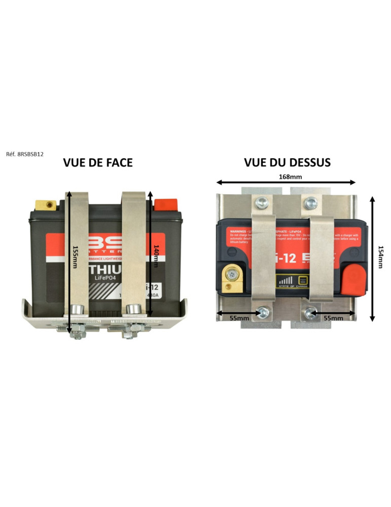 Support de batterie BS BATTERY BSLI-10/BSLI-12